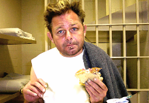 Mark eating a jail sandwhich - January 2003